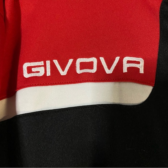 Givova Giovanni Acanfora Jacket M Black W/ Red & White Racing Stripes Full Zip - Picture 6 of 10